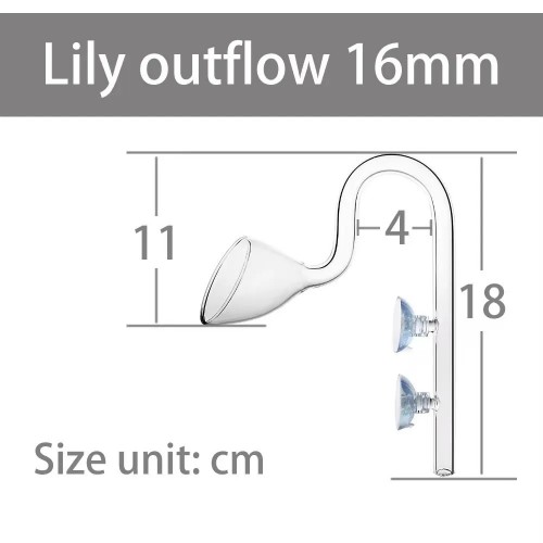 Aquapro Lilly Premium Glass Pipe 16mm Dış Filtre Cam Emiş Basış